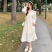 法式高级感波点连衣裙女夏2022流行新款方领气质收腰可盐