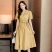 法式高级感波点连衣裙女夏2022流行新款方领气质收腰可盐