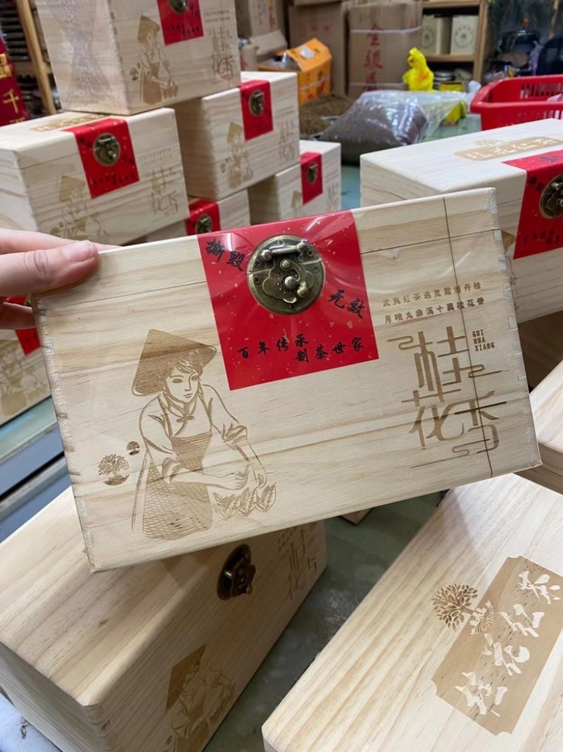 桂花红茶野茶花香茶味浓耐泡木盒礼盒装500g支持代发
