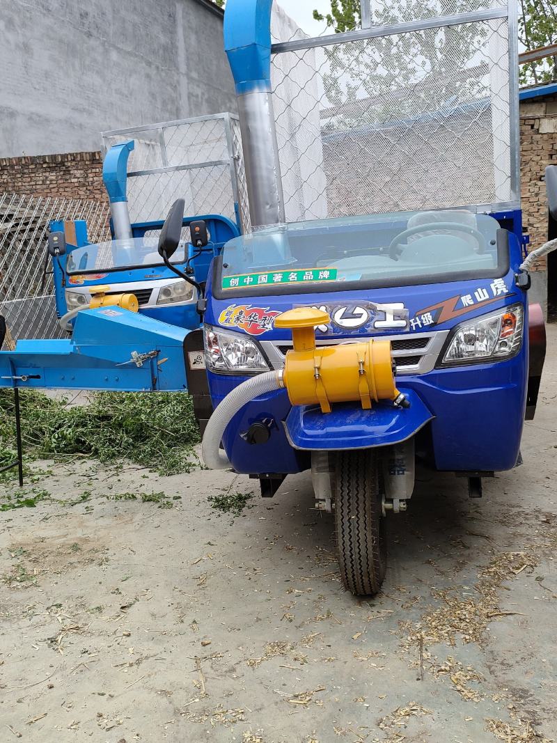 农用三轮铡草车，五征三轮移动式铡草揉丝一体机，