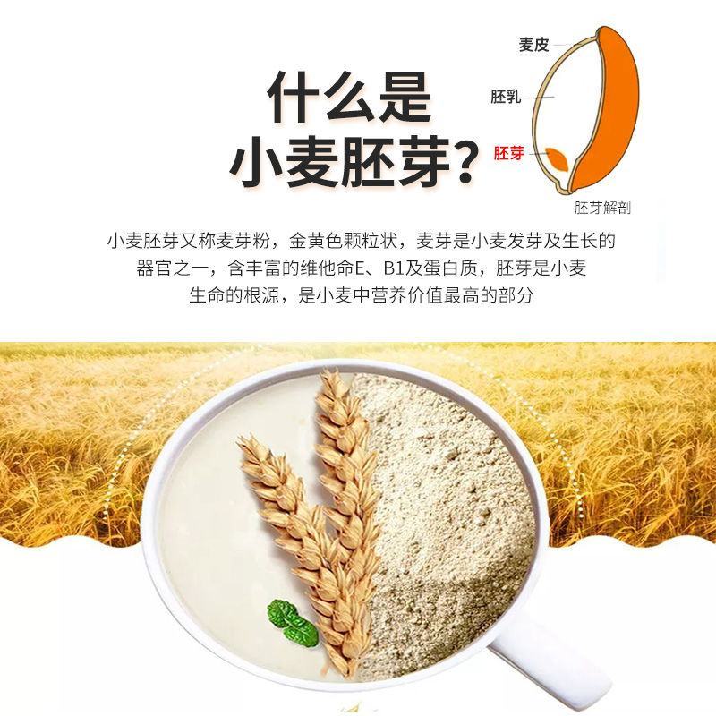 正宗无提炼油小麦芽无蔗糖营养早餐高纤维生胚芽粉片熬粥精选