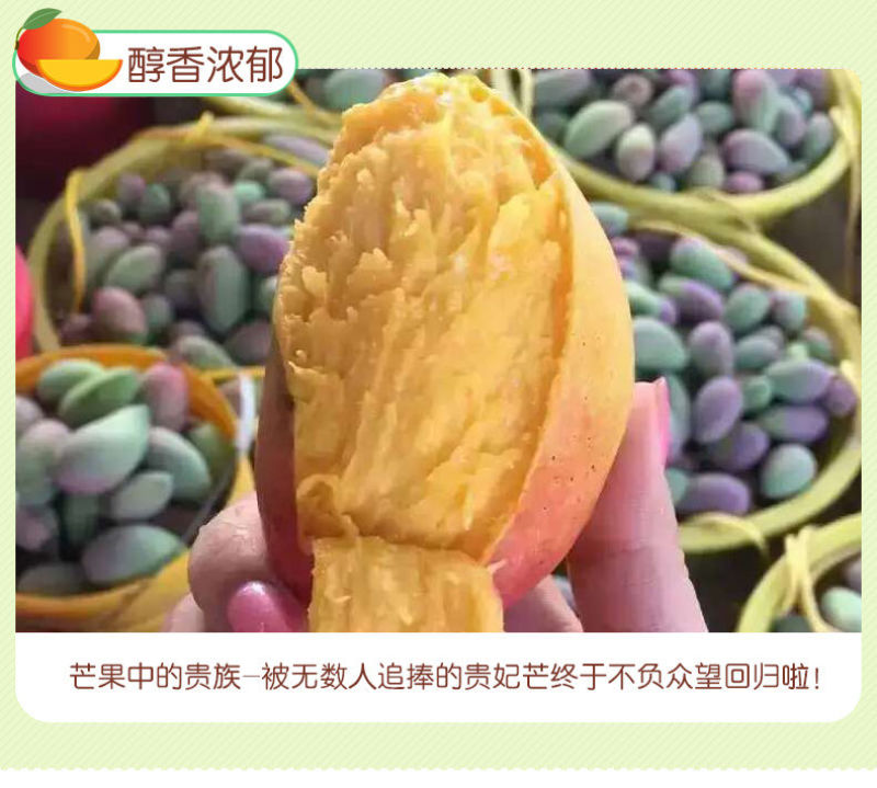 海南贵妃芒果红金龙小贵妃芒果应季热带新鲜水果一整箱批发