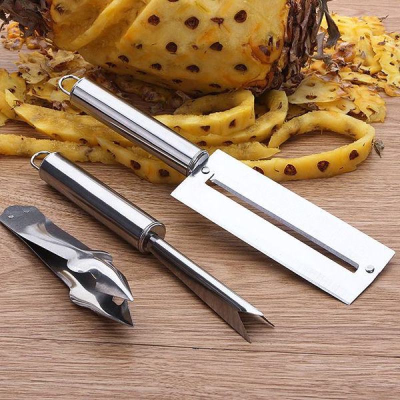 削菠萝神器不锈钢削皮器切菠萝刀去眼器夹子工具弯刀挖眼