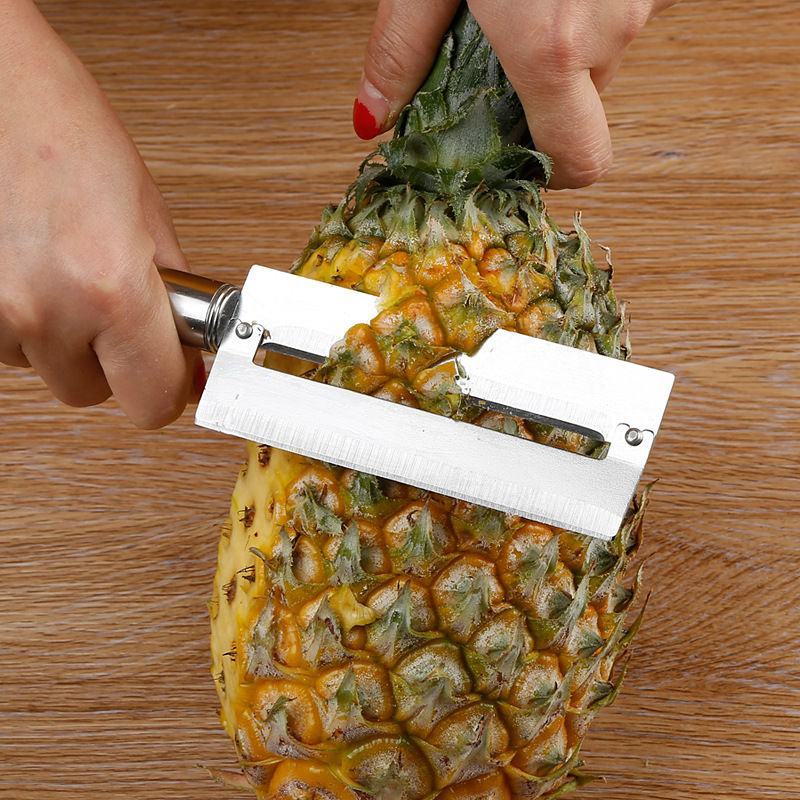 削菠萝神器不锈钢削皮器切菠萝刀去眼器夹子工具弯刀挖眼