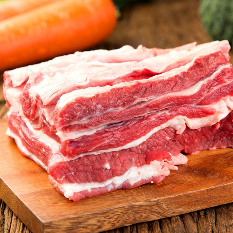 清真原切牛肋条国产鲁西黄牛新鲜冷冻牛肉牛腩条烤肉烧烤食材