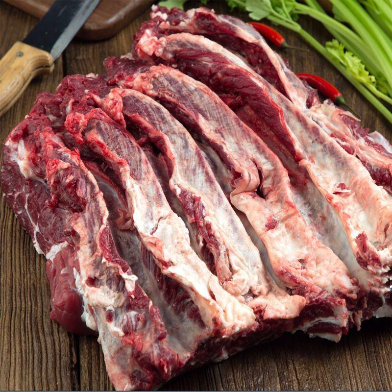清真原切牛肋条国产鲁西黄牛新鲜冷冻牛肉牛腩条烤肉烧烤食材