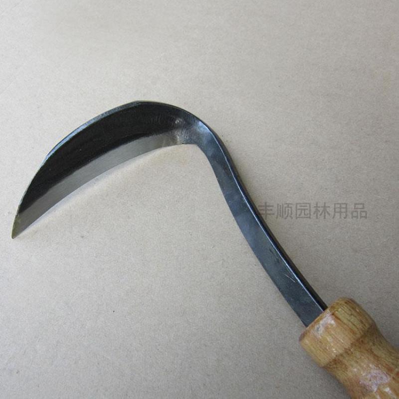 全钢长颈弯把镰月牙镰手打锄割菜割草镰菜园除草园艺花园庭院