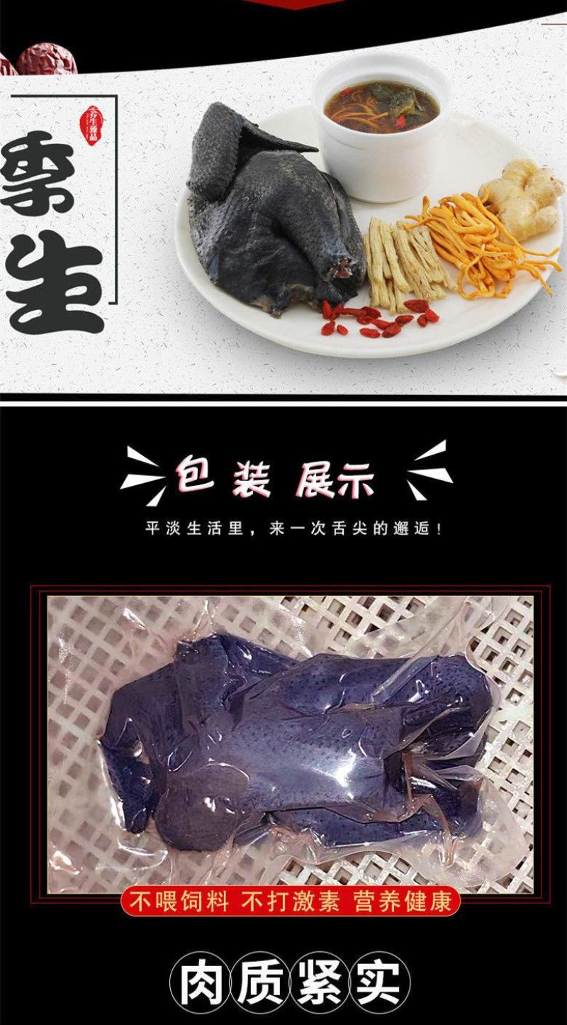 乌鸡鲜鸡现杀正宗散养乌骨鸡土鸡月子鸡老母鸡白凤鸡鸡肉整只