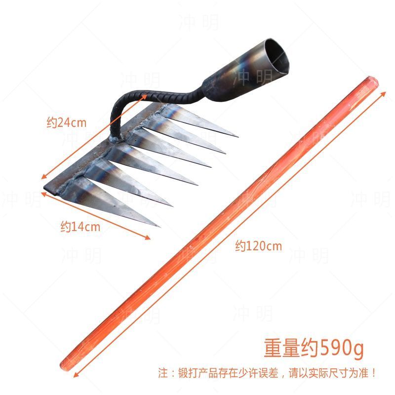新款多功能耙子家用除草松土锄头户外专用除草工具加厚九齿耙