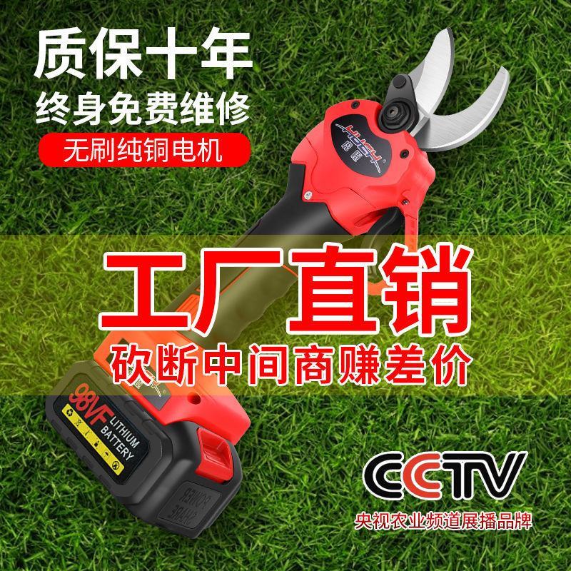 进口电动剪刀果树充电式修枝剪电剪子强力锂电修剪树枝粗枝剪