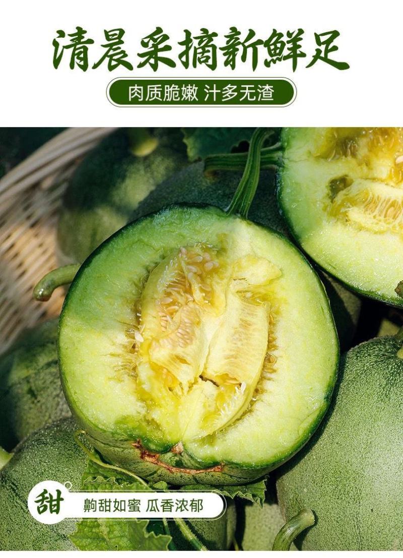 绿宝甜瓜5斤时令新鲜水果当季绿宝石甜瓜脆甜香瓜多省包邮