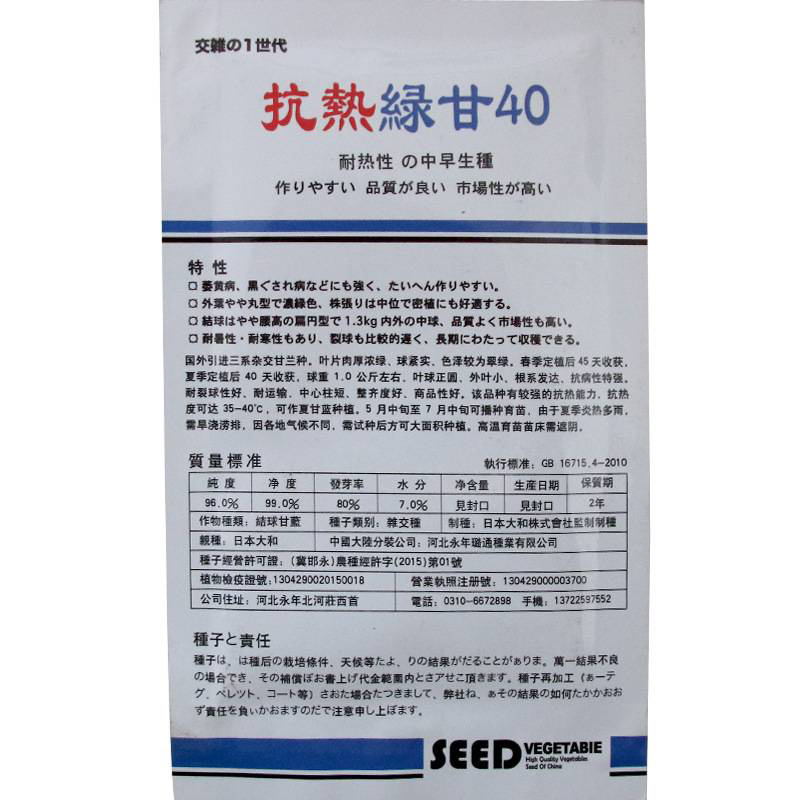 【耐热绿甘60甘蓝】甘蓝种子耐热抗病耐裂进口种子