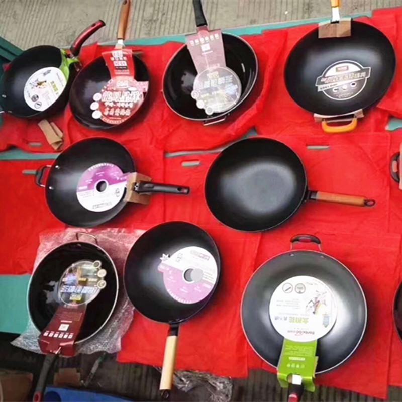 跑江湖地摊热卖货源展销会赶集精品品牌不粘锅炒锅库存锅批发