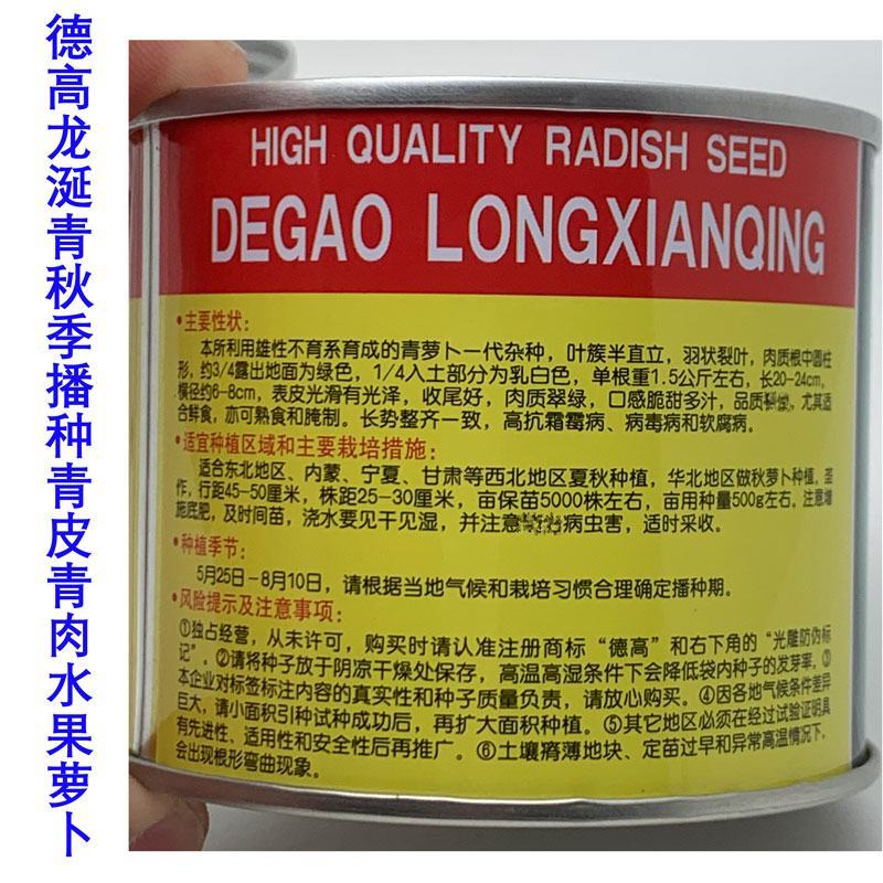 德高龙涎青水果萝卜种子秋季播种青皮青肉原装100克萝卜种