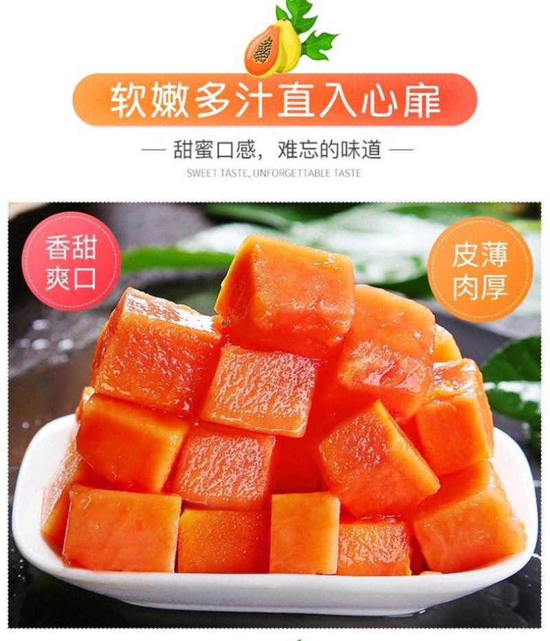 广西高山红心木瓜/一件代发/肉质细腻/肉厚丝滑满口溢汁