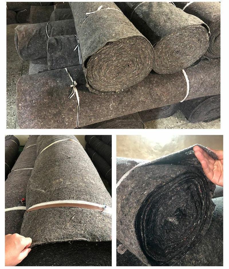 土工布毛毡公路养护大棚保温棉被工程保湿黑心棉家具包装毯无
