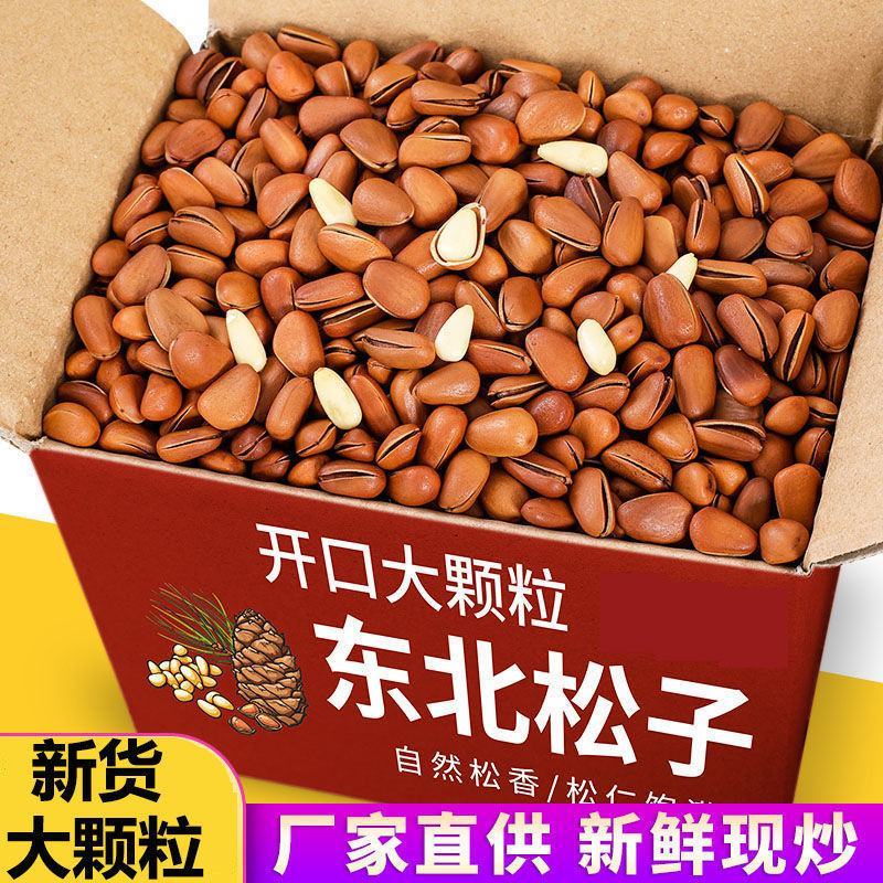 新货东北松子500g含罐重特颗粒袋装开口红松子原味红松子