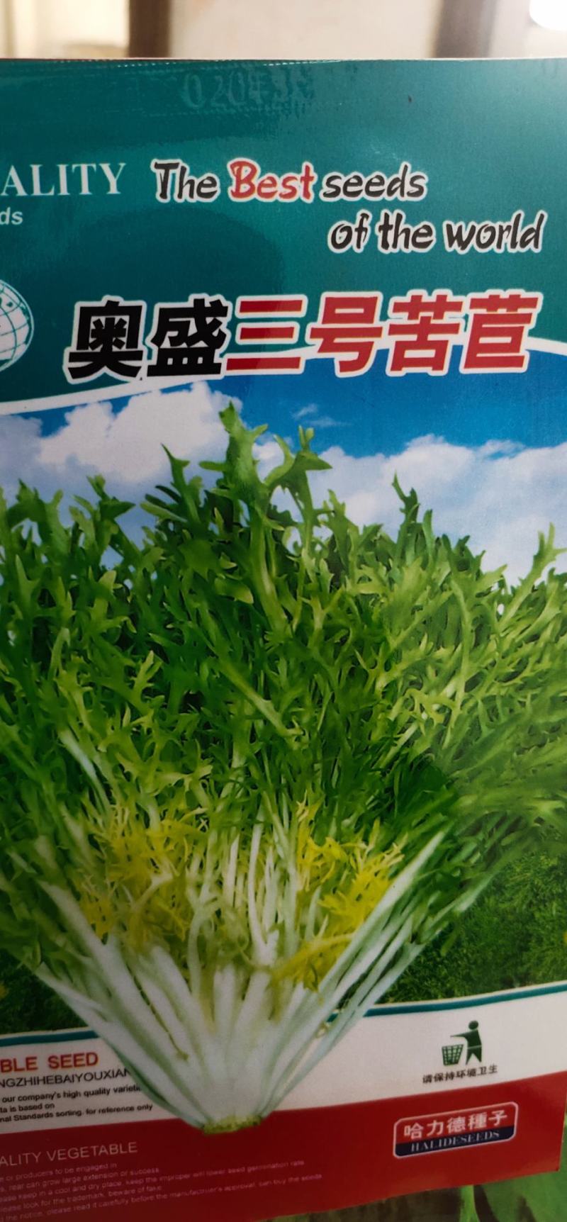 苦苣种子奥盛三号苦叶色浓绿，叶缘缺刻多深裂味略苦