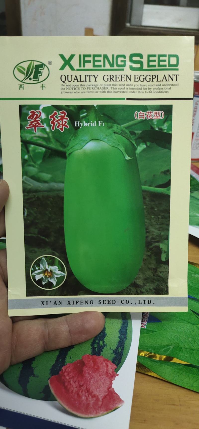 茄子种子翠绿白花型果肉白色，肉质细嫩，籽少品位佳