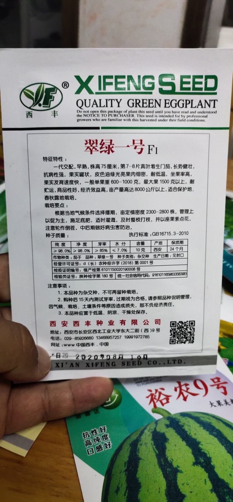茄子种子翠绿一号抗病性强，果实罐状，皮色油绿光亮果肉