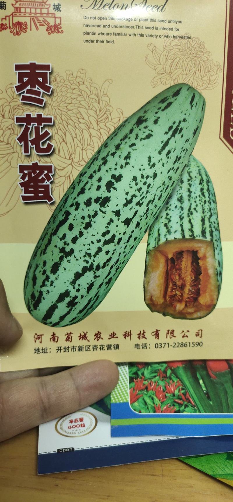 甜瓜种子枣花蜜肉橘红色，香脆靓，易坐瓜，