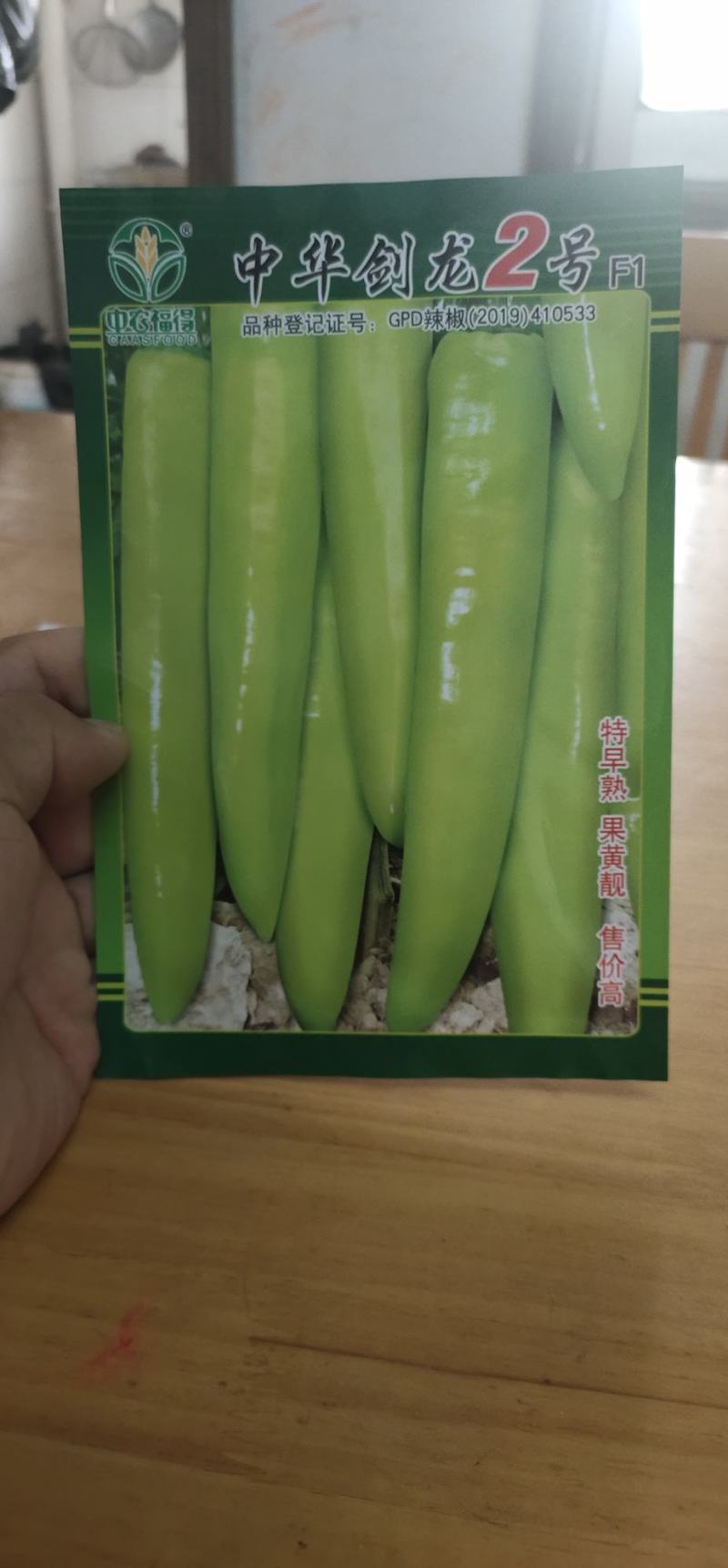 辣椒种子中华剑龙2号早熟长黄皮尖椒，果面光滑，果色黄
