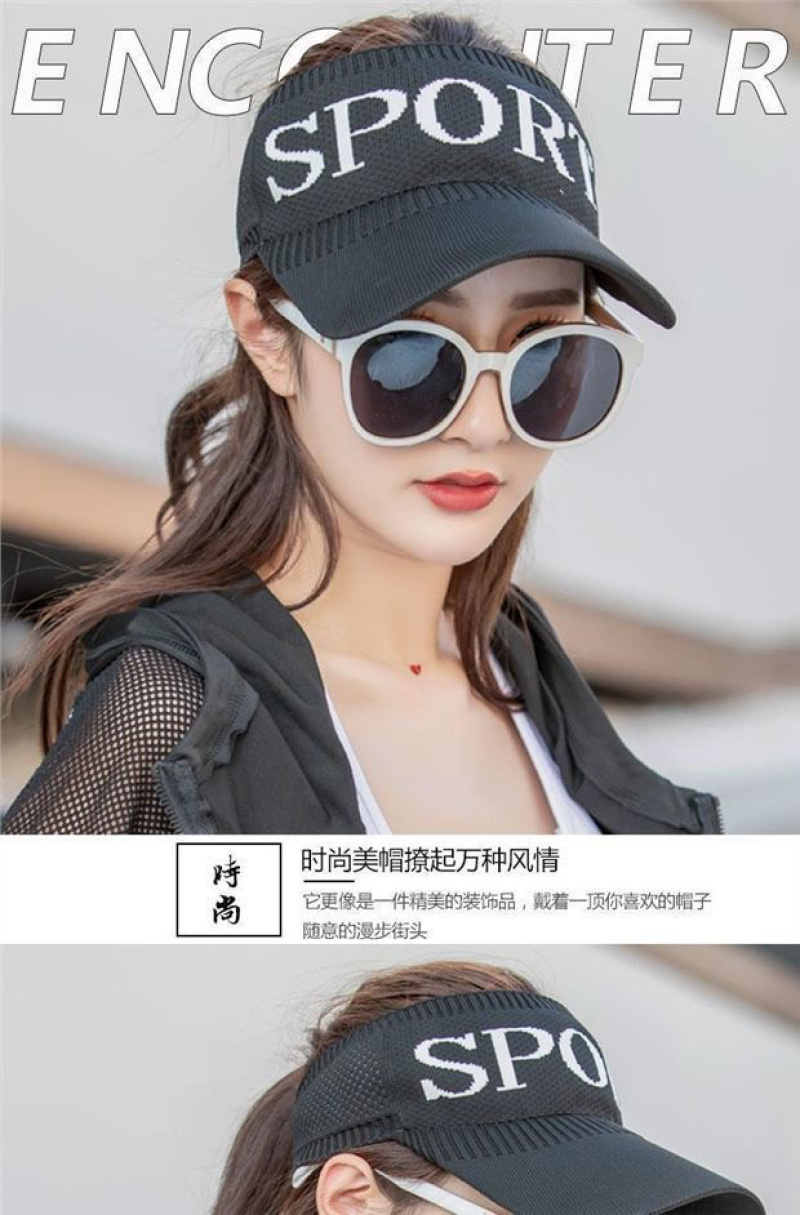 帽子女夏秋季空顶遮阳帽防晒百搭鸭舌帽骑车运动透气防紫外批
