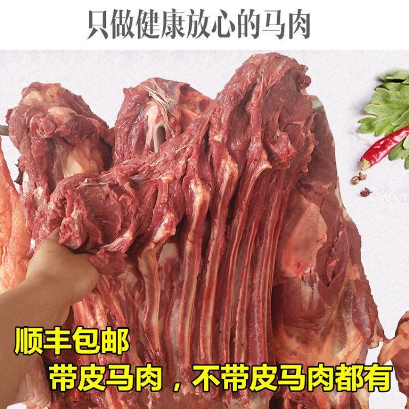 新鲜马肉正宗农家散养新鲜现杀带皮不带皮生马肉真空包装包邮