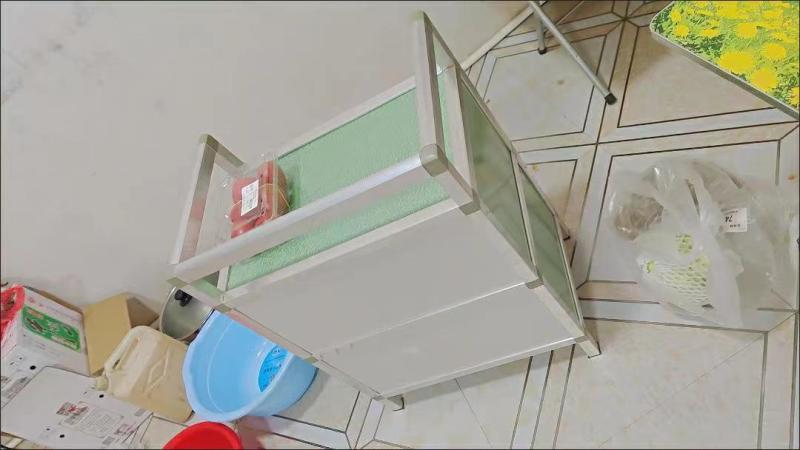 简易餐边柜不生锈三层组装铝合金橱柜厨房放碗柜客厅收纳柜置