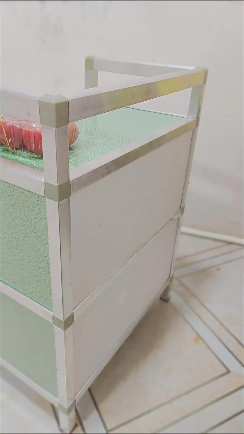 简易餐边柜不生锈三层组装铝合金橱柜厨房放碗柜客厅收纳柜置