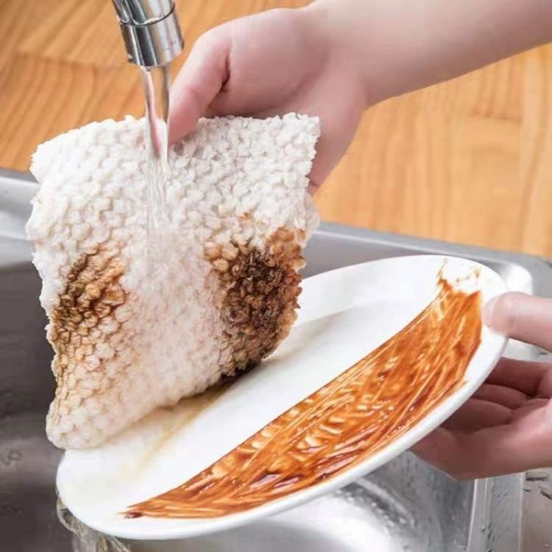 洗碗布不沾油抹布家用厨房擦手擦碗吸水百洁布加厚菠萝格毛巾