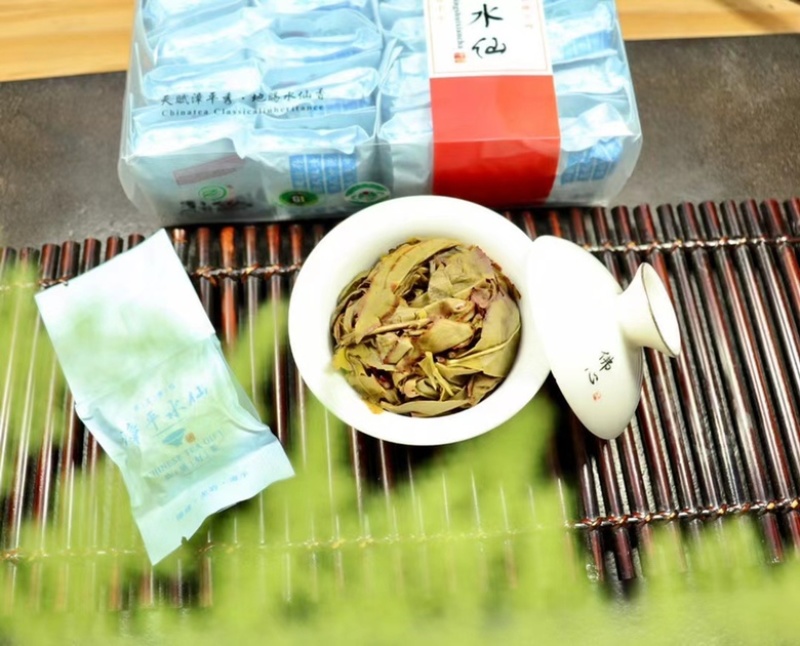 漳平水仙乌龙茶公主紧压小茶饼500克茶叶独特花香绿叶红镶边