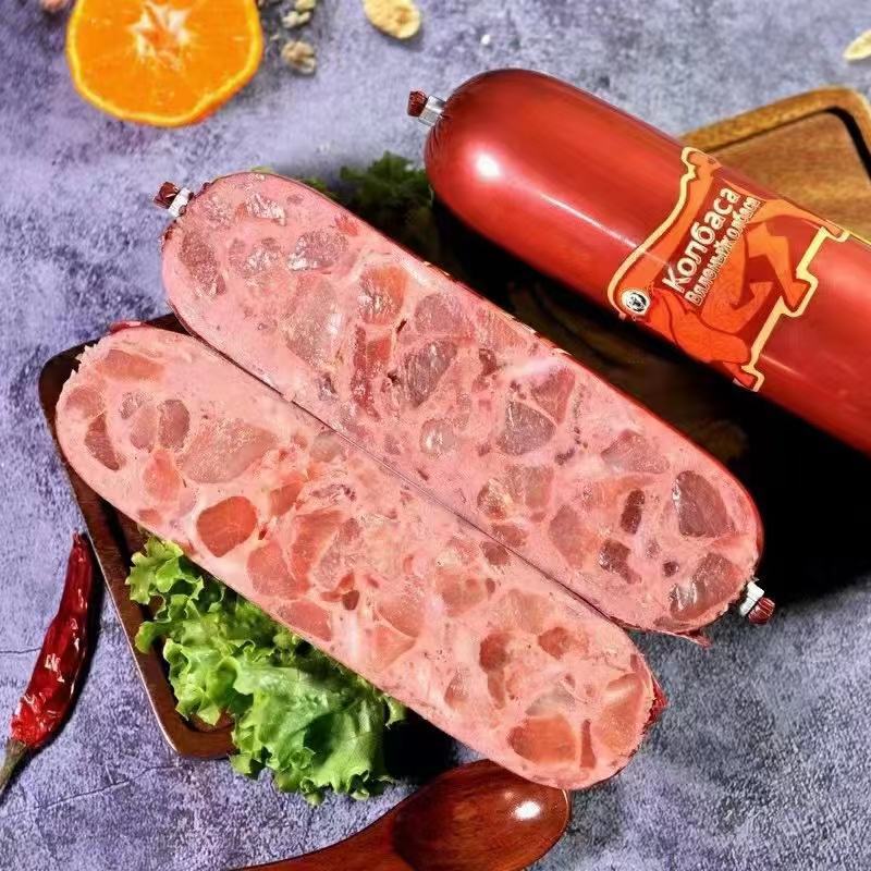 俄罗斯风味牛筋肠350克，满满牛筋在里面，筋道入味。