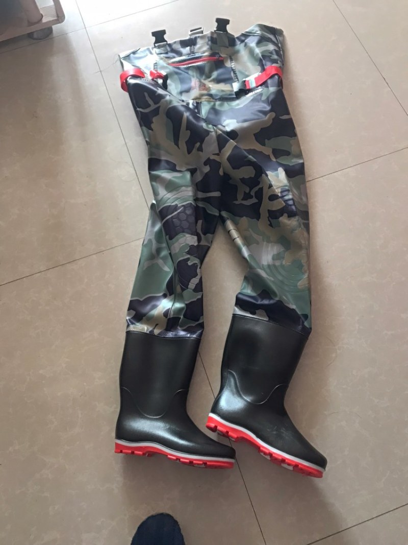 加厚下水裤耐磨防水半身雨裤牛筋底皮叉裤全身一体捕鱼下水衣
