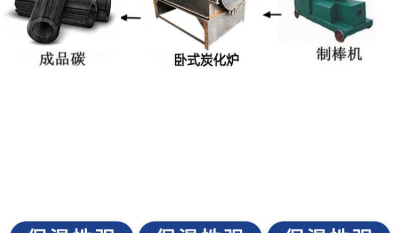 家用小型卧式炭化炉木炭制作机器干馏式炭化炉木炭机制炭