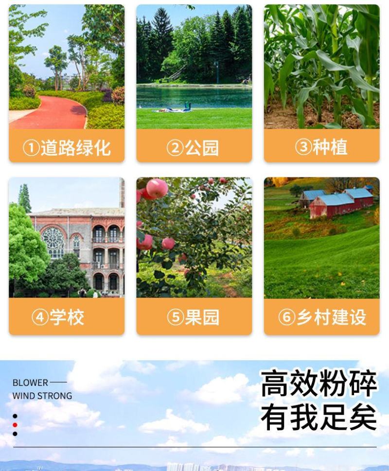 木材秸秆碎枝机树枝粉碎机柴油汽油电动木材碎木机大型枝条碎