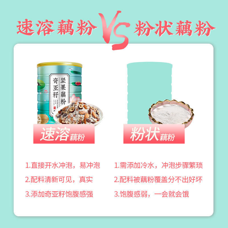 【产地直发】坚果藕粉羹手工莲子羹奇亚籽桂花藕粉营养早餐粥