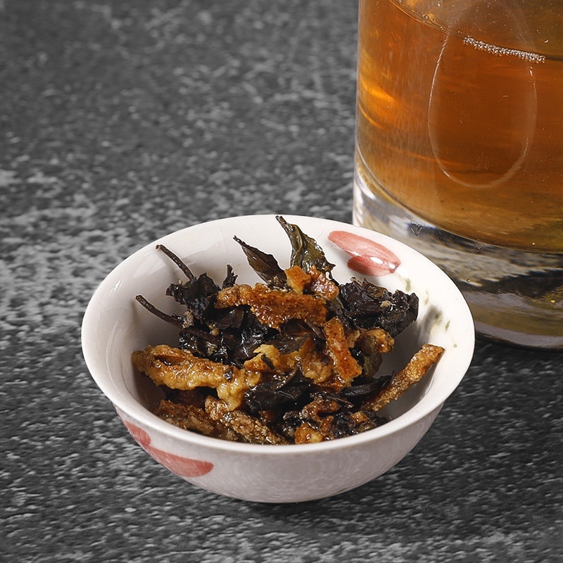 批发陈皮普洱熟小茶饼干茶柑普茶陈皮搭配云南普洱茶熟茶泡茶