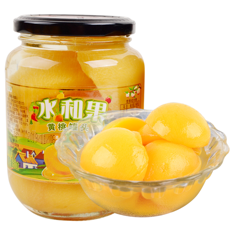 新鲜黄桃罐头大瓶水果罐头水果一箱510克×4瓶水果罐头