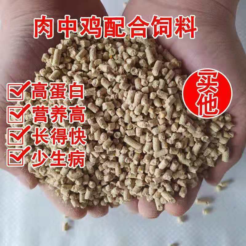 批发100斤装鸡饲料高营养蛋白小鸡鸭鹅开口母鸡颗粒打窝料