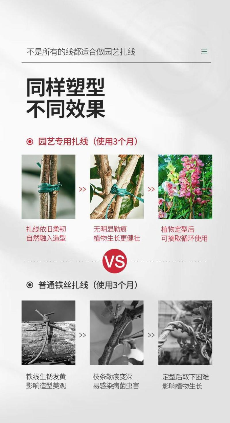 铁丝园艺捆扎线扎带铁丝线花杆花架爬藤架绿植捆绑固定扎丝细