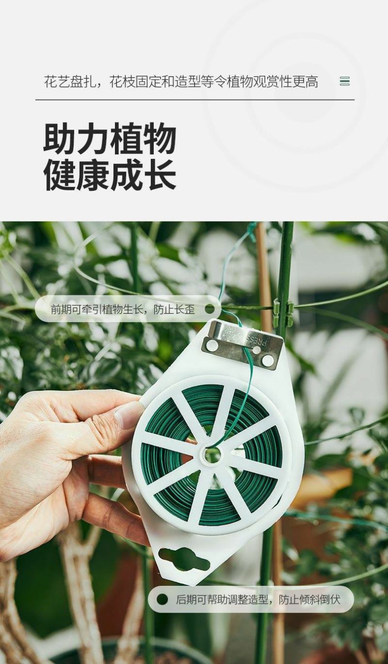 铁丝园艺捆扎线扎带铁丝线花杆花架爬藤架绿植捆绑固定扎丝细