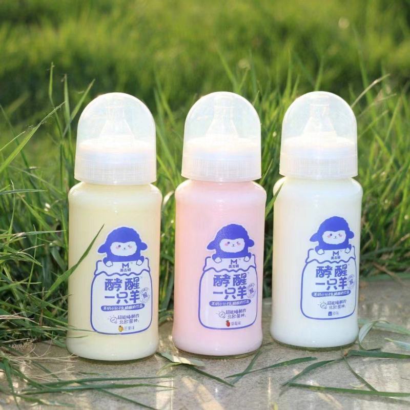 高毛利网红酸奶酵醒一只羊玻璃瓶软奶嘴，高品质有卖点
