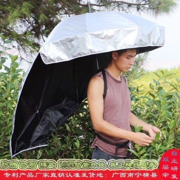 采茶伞钓鱼伞采茶伞可背式遮阳伞超轻头帽伞户外防晒创意晴雨