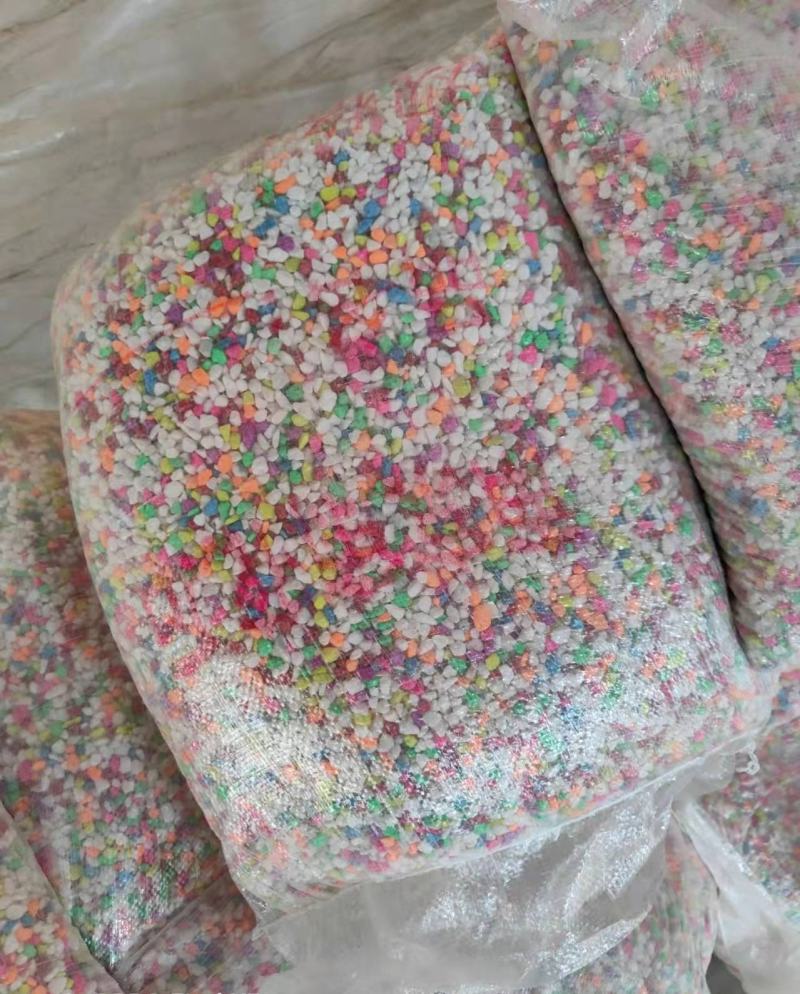 彩色石子七彩石盆栽装饰多肉铺面五彩石植物园艺鱼缸造景天然