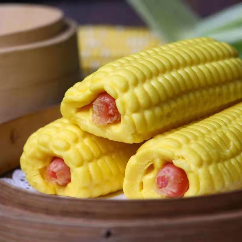 玉米热狗包子广式家庭装营养早点卡通馒头玉米型速冻半成品