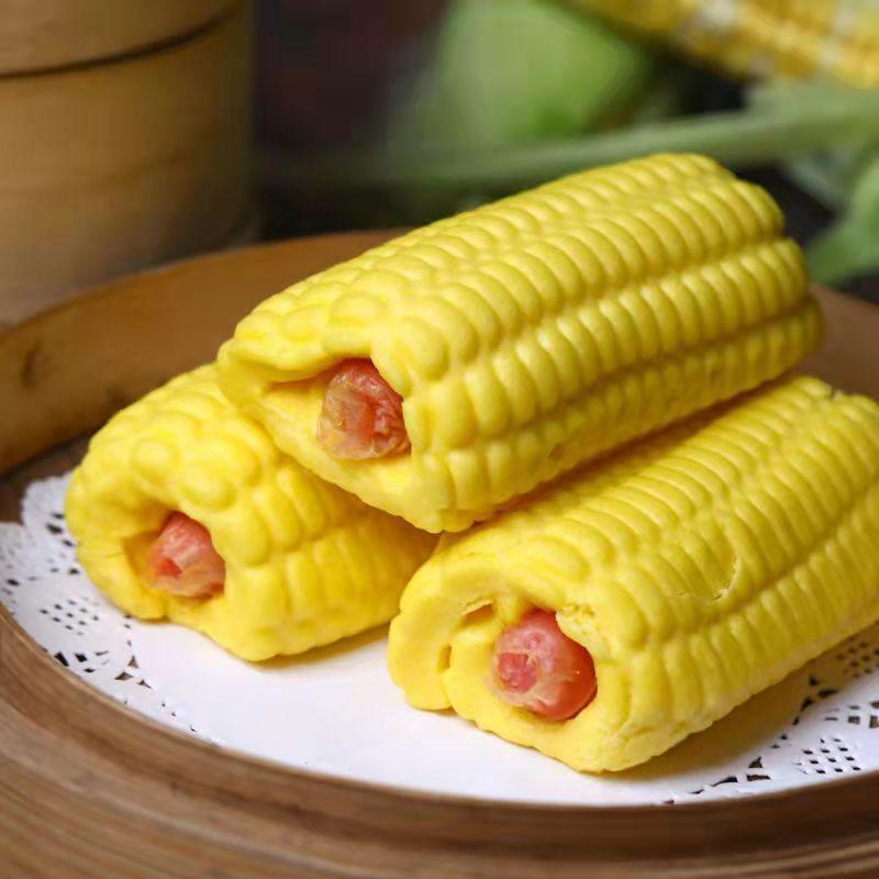 玉米热狗包子广式家庭装营养早点卡通馒头玉米型速冻半成品