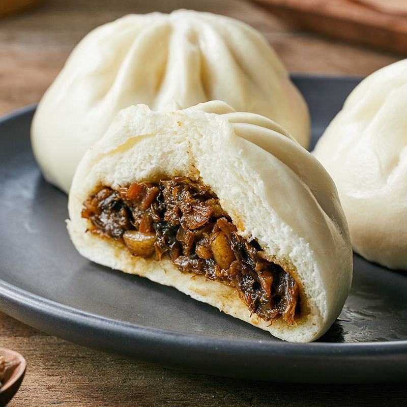 梅菜烧肉大包子批发速冻包子梅干菜扣肉早餐方便速食馒头