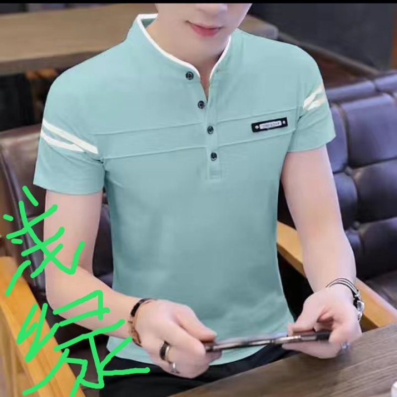 【纯棉】新款男士短袖T恤韩版修身翻领POLO衫男装