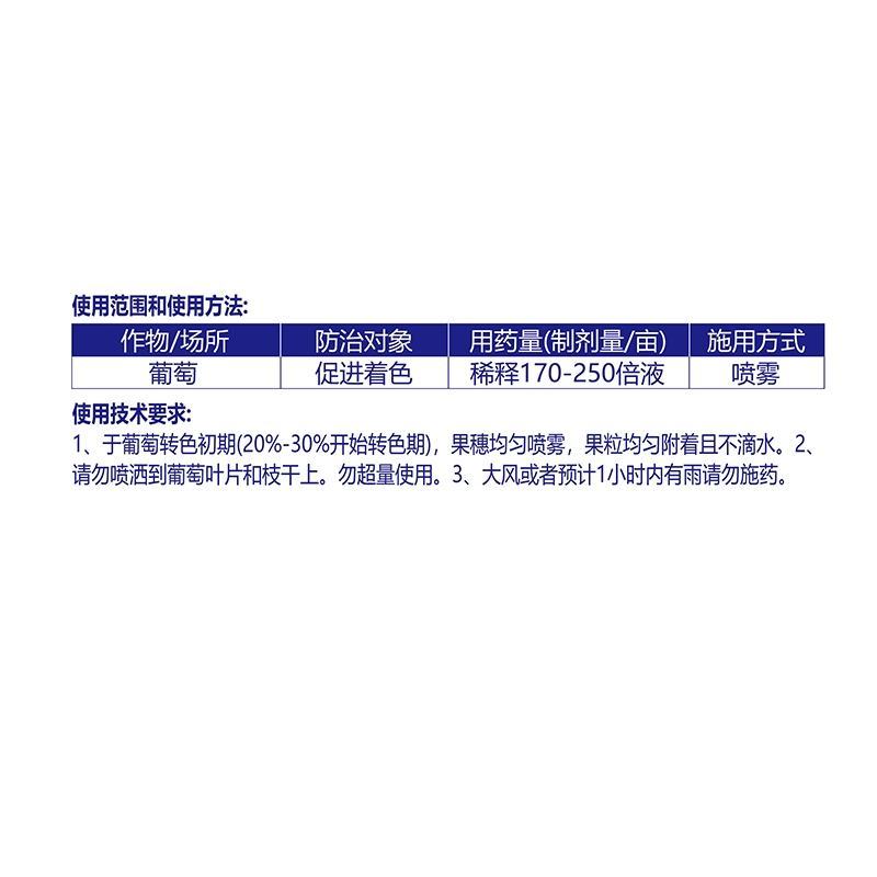 S-诱抗素蔬菜葡萄抗冻解除药害肥害增甜增色上色生长调